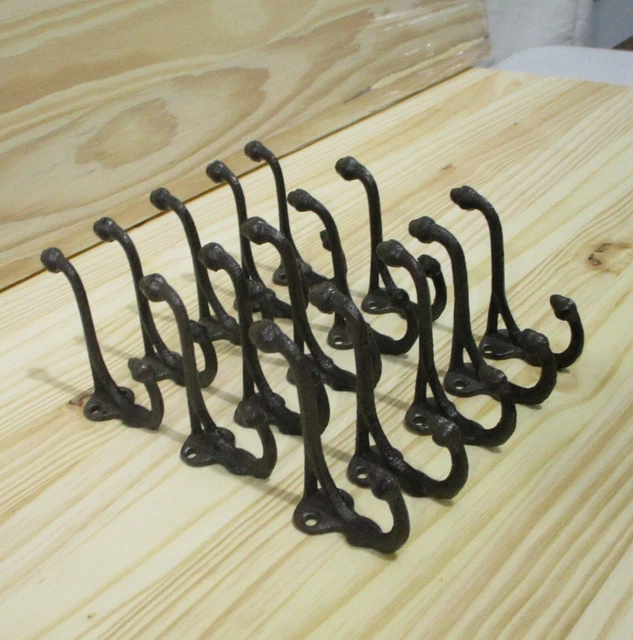 15 Rustic Coat Hooks Hat Entry Way Hall Tree Keys Storage Organization Cast Iron