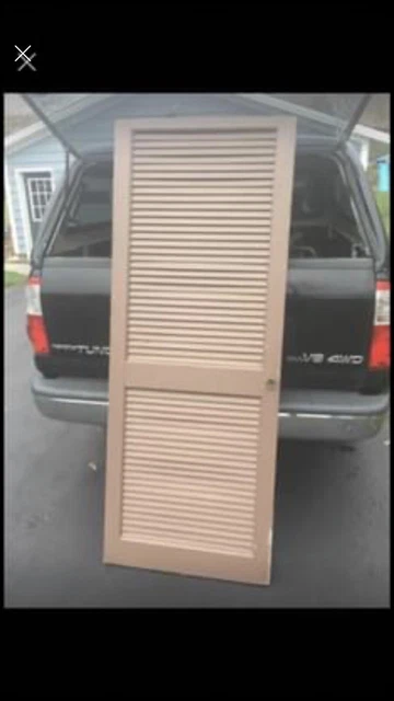 Antique Wood Louvered Interior Door 78x30 Old Vintage Needs To Be Painted