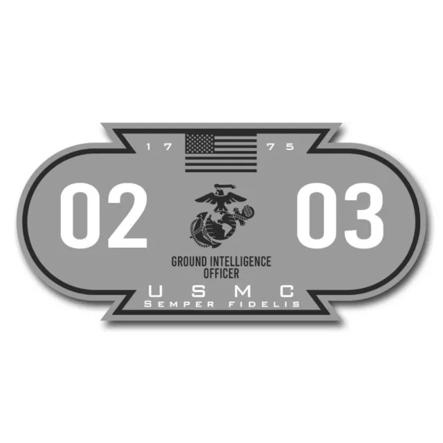 USMC MOS DECAL 0203 Ground Intel Officer Licensed US Marine Corps Vet 5" Decal