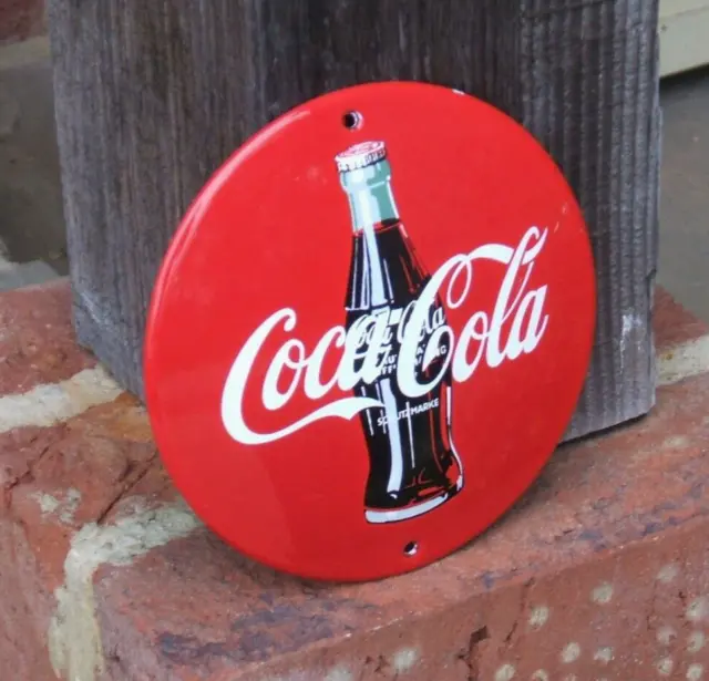Enamel Sign Coca Cola Famous Advertising Coke Pepsi Drinks Small Heavy Sign vgc