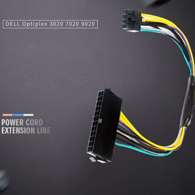 24 PIN TO 8 Pin ATX Power Supply Adapter Cable For DELL Optiplex