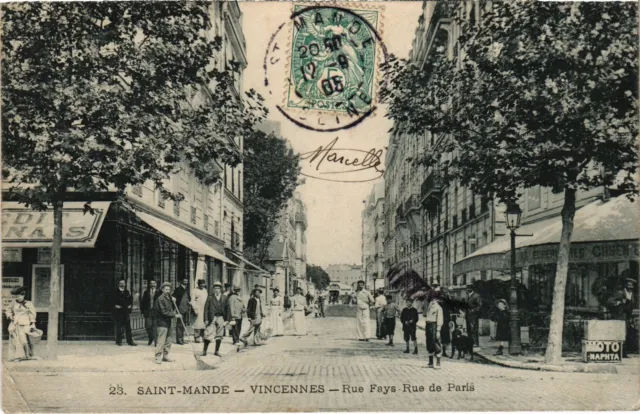 CPA St-Mandé Vincennes Rue Fays Rue de Paris (1276317)