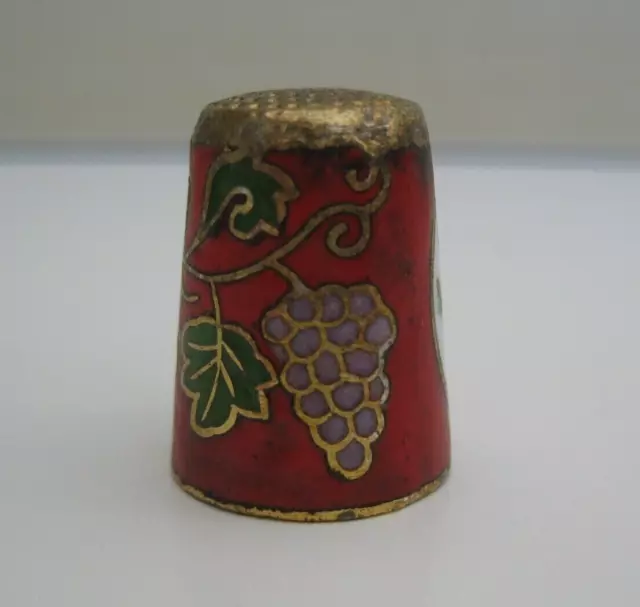 Vintage thimble, Cloisonné Thimble, Enamel on brass thimble, Cyprus 2