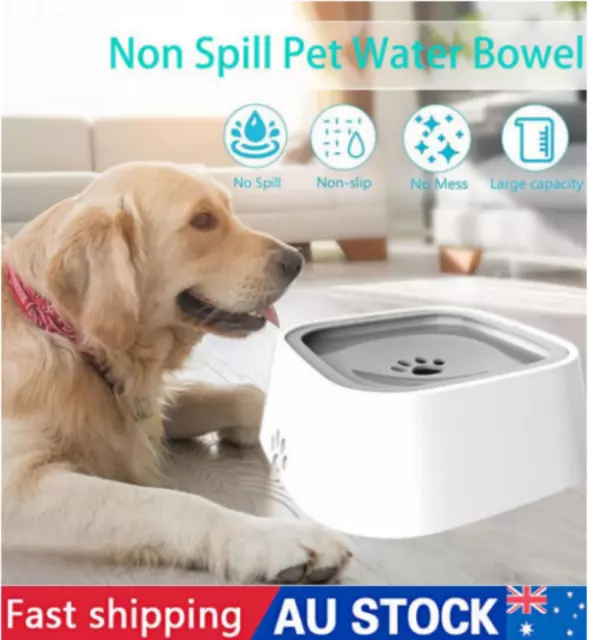 1.5L No Spill Water Bowl Splash-Proof Non-Slip Dog Cat Pet Water Feeder Dish New