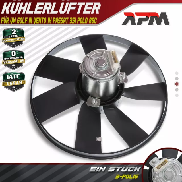 Kühlerlüfter Ventilator Lüftermotor für VW Golf 3 1H Passat 35I Polo 86C Vento