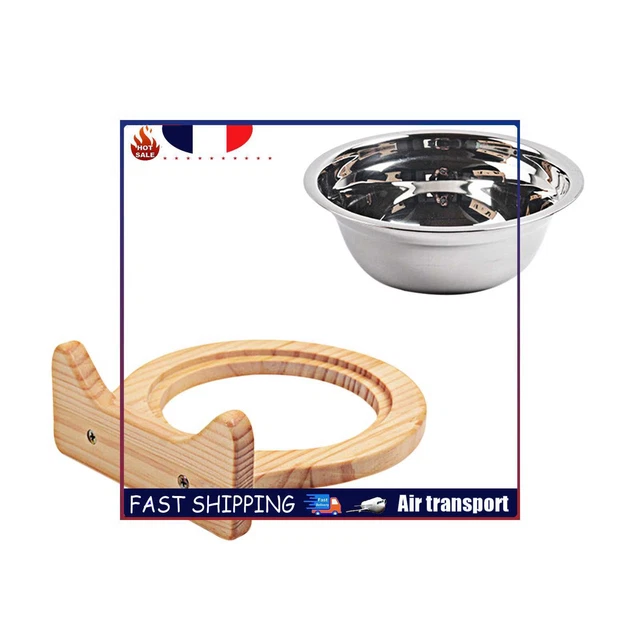 Wood Stainless Steel Dog Cat Bowl Cage Hanger Pet Food Water Feeder (Cat)