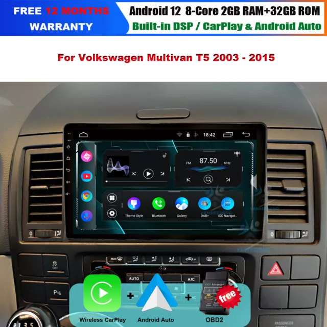 für VW T5 Multivan 2003-2015 CarPlay Android Screen GPS Sat Nav BT DAB Autoradio