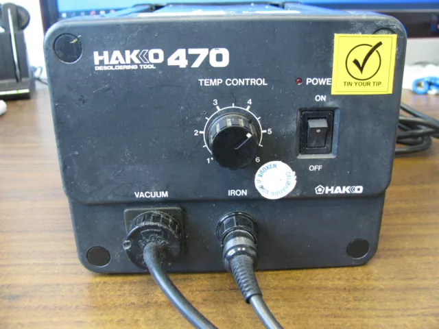 HAKKO 470 Desoldering station W/ Hakko 802 Gun Solder - Tested and working.