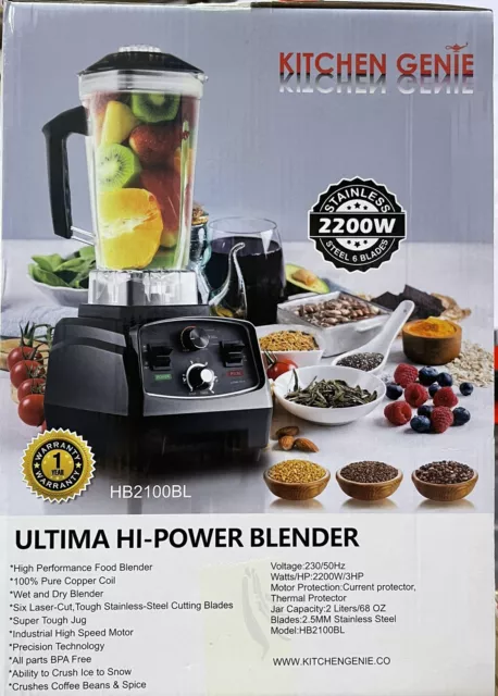 Commercial Food Blender Heavy Duty Kitchen Mixer Milkshake Smoothie 2L 2200W