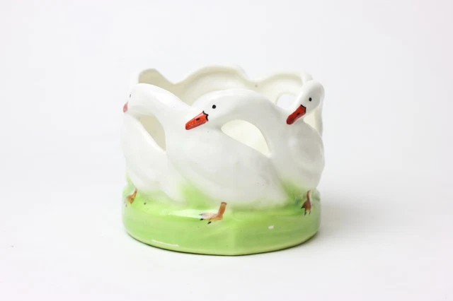 Art Deco Czech Art Pottery Geese Vase Jugendstil Ditmar Urbach, 1920's, Czechia Art Deco Czech Art Pottery Geese Vase Jugendstil Ditmar Urbach, 1920's, Czechia