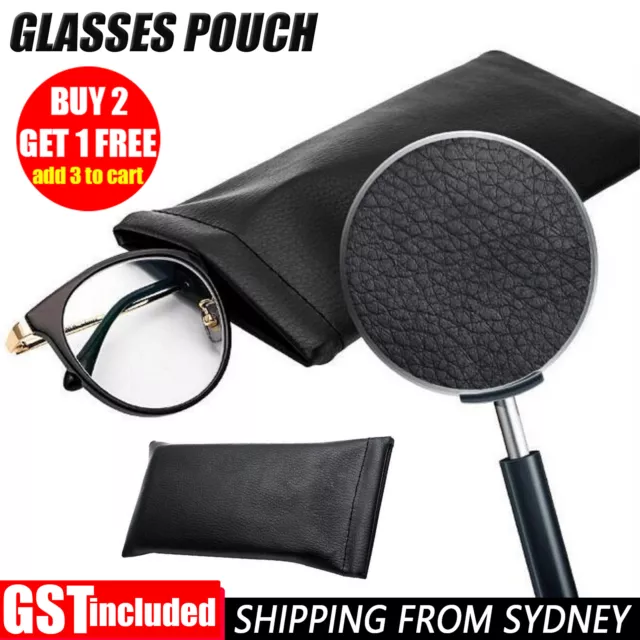 Mouth Snapped Sunglasses Eyeglass Glasses Case Soft Pouch Bag Pocket NEW AUS