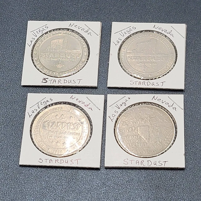 Vintage Stardust Casino Las Vegas One Dollar Token Lot of 4 Different Designs