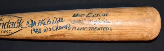 Bake McBride 1980 Professional Model Adirondack Game Used Bat PSA/DNA Phillies