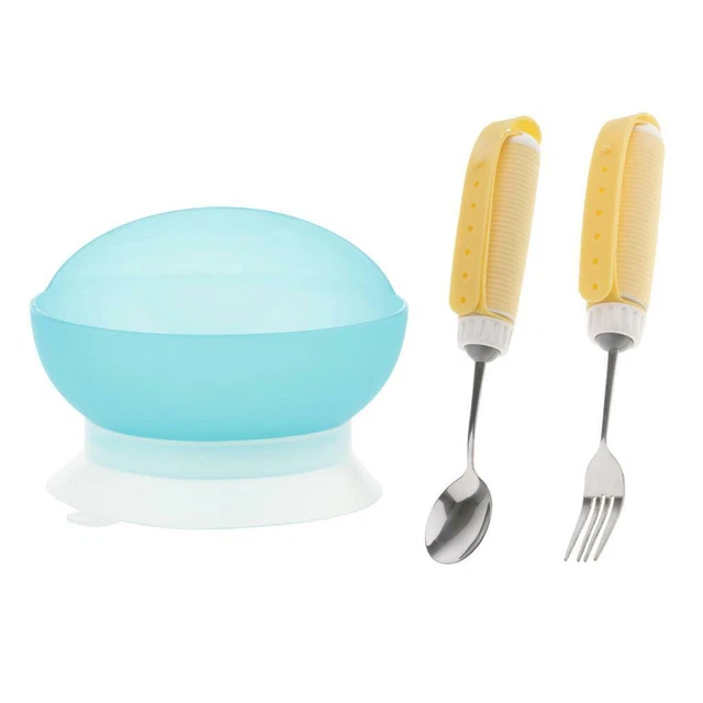 Rotating Utensil Eating Aids Spoon Fork Bowl Set for the Elderly Disability
