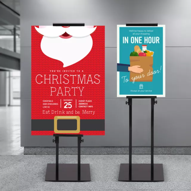 2pcs Poster Stands Double-Sided Pedestal Sign Stand Adjustable Height Up 82.7''