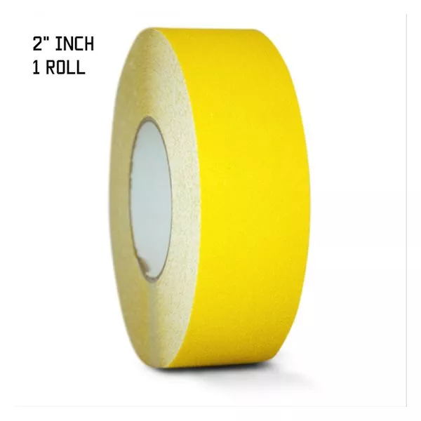 Non Skid Tape - 2" X 60 FT Adhesive - 60 Grit - Yellow Anti Slip Traction Safety