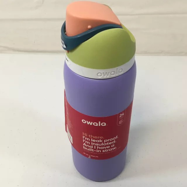 Owala FreeSip Water Bottle Stainless Steel, 24 Oz., Hyper Flamingo