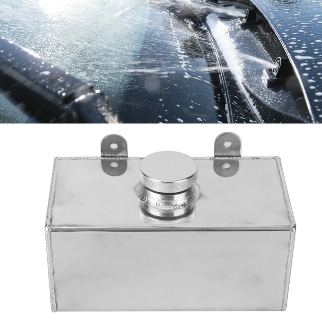 Bottiglia lavatrice parabrezza auto alluminio 2 L parti serbatoio spray intercooler lucidato