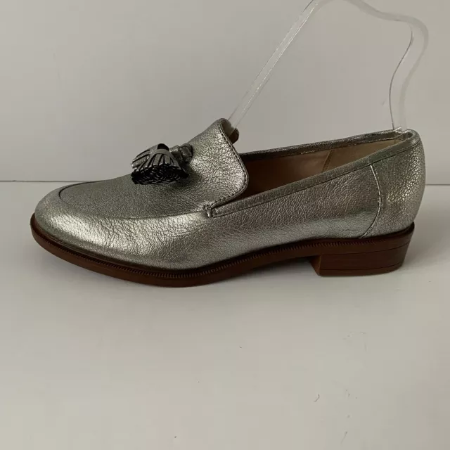 Clarks silver loafers sales