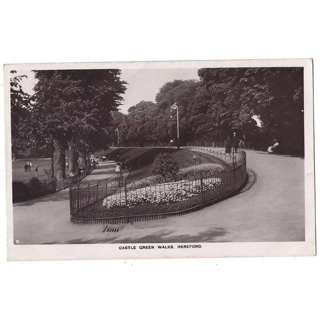 HEREFORD Castle Green Walks, RP Postcard by CES, Postally Used c1912