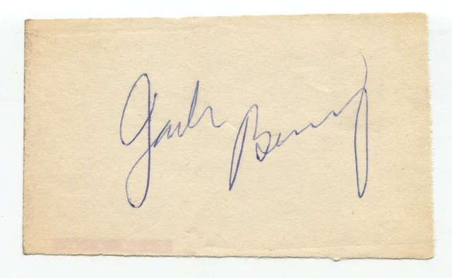 Jack Benny Signed Page Cut Autographed In 1952