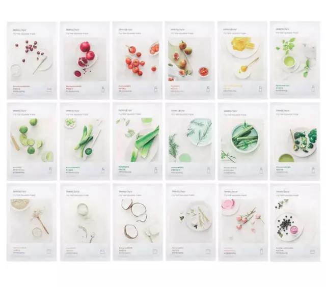 innisfree My real squeeze mask  20ml/sheet 18kinds +1 sample US Seller  See DESC