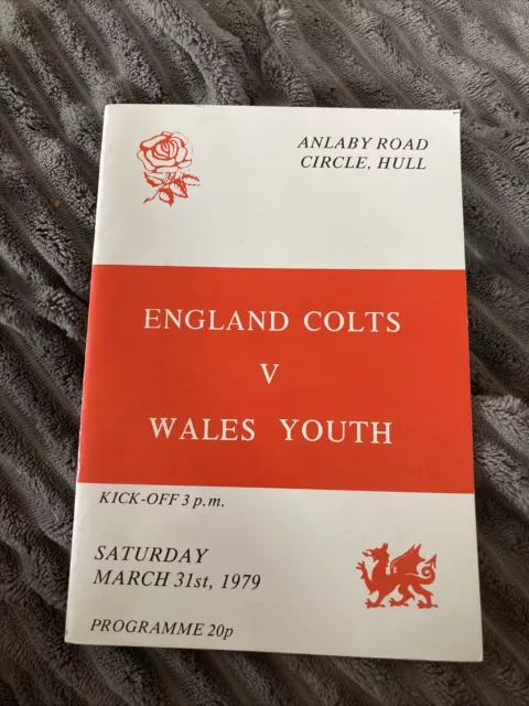 1979 England Colts V Wales Youth International Rugby @ Hull Programme Vgc