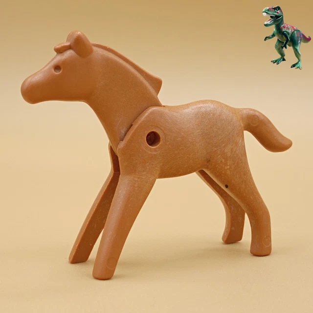 Poulain Playmobil Beige – Crinière Marron, Pièce D'occasion, écurie/ferme