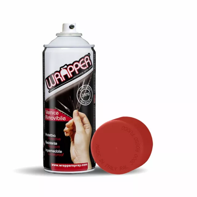 Wrapper Spray Vernice Removibile Rosso Fuoco Tinta RAL 3000