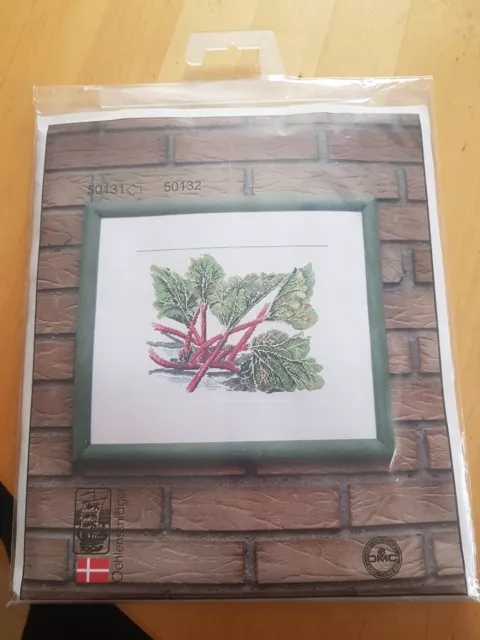 Stickbild Stickpackung 34 x 40 cm Gemüse Rhabarber