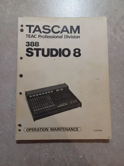 Tascam 388 Studio 8 Manual de mantenimiento de operación de servicio - ORIGINAL - NO ES COPIA