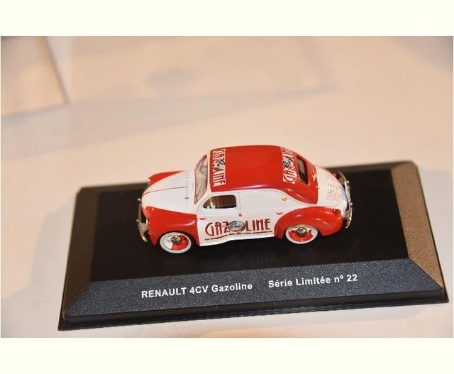 Miniature IXO 1/43 Renault 4CV Gazoline - Rouge Et Blanc - Occasion