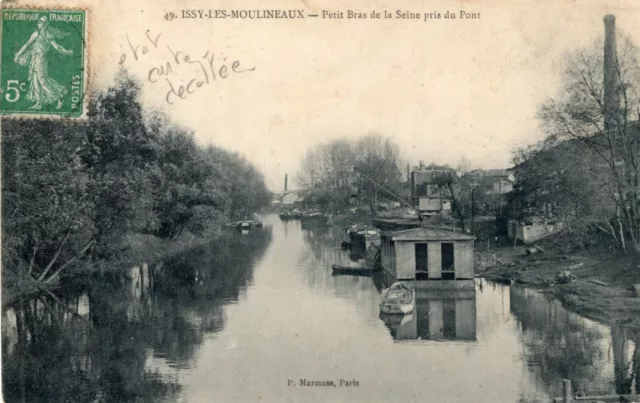 *10434 cpa Issy les Moulineaux - petit bras de la seine pris du pont