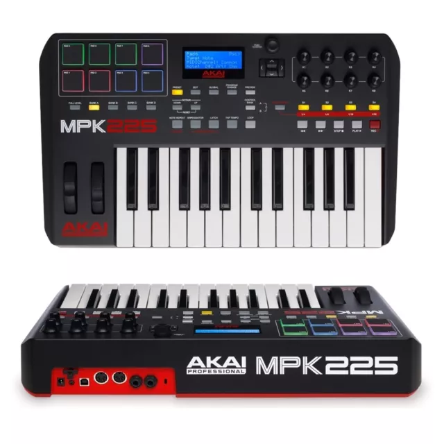 AKAI MPK225 tastiera controller MIDI USB 25 tasti 8 pad pc mac GARANZIA ITALIANA