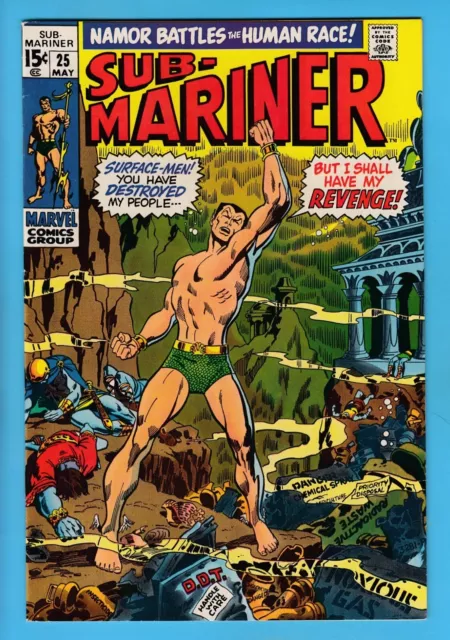 Sub-Mariner # 25 Vfn+ (8/8.5) Glossy High Grade Us Cents Marvel - 1970