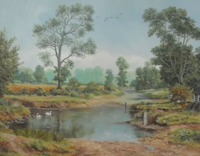 Brian Tovey - Original Oil Painting - The Ford, Ravenshaw Lane, Solihull.