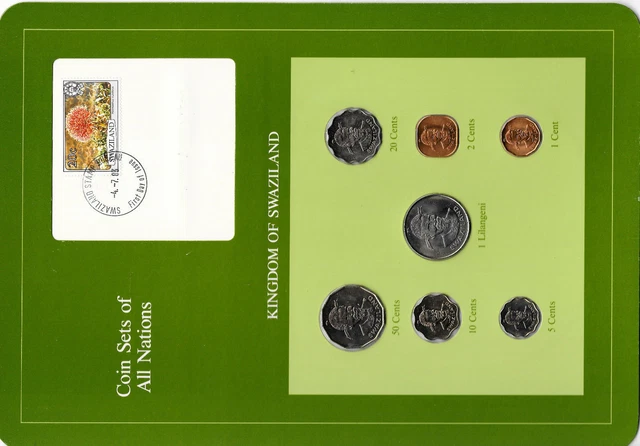 Coin Sets of All Nations Swaziland 1975-1982 20, 5 cents, 1 Lilangeni 1979