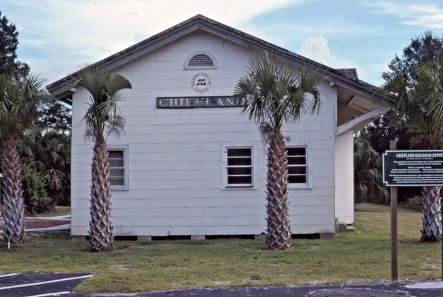 ORIGINAL RAILROAD SLIDE SEABOARD COAST LINE depot Chiefland FLORIDA Atlantic