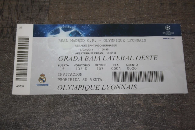 PASS Ticket )) OL LYON V ROSENBORG BK - champions league 2002/2003