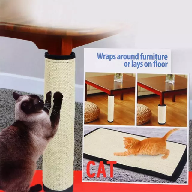 Natural Sisal Mat Toys Furniture Protective Case Cat Climbing Scratch Pad Board 3