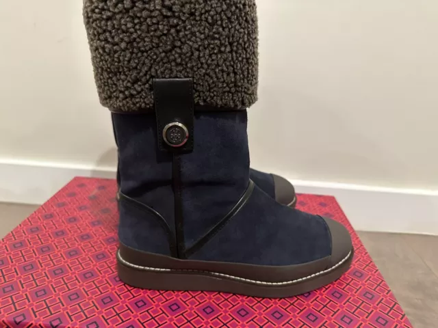 TORY BURCH MARGARET BOOT Split Suede/Shearling size 8