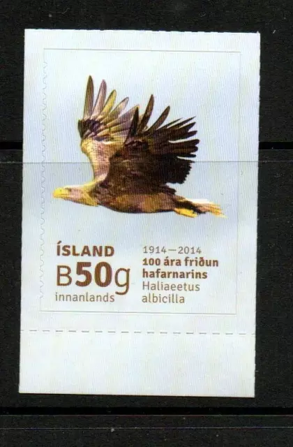 BIRDS > ICELAND 2014 WHITE TAILED EAGLE   MNH 1 value S/Adhv [#4578]