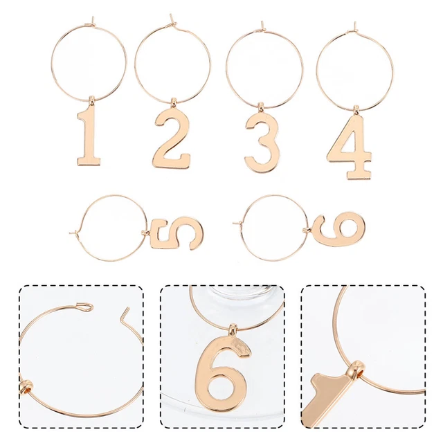 6 anillos de etiquetas colgantes únicos Exquisite Chic Bar