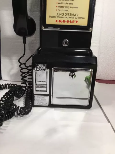 Crosley BK 1957 Classic Pay Phone Replica Black Push Button Coin Bank 3