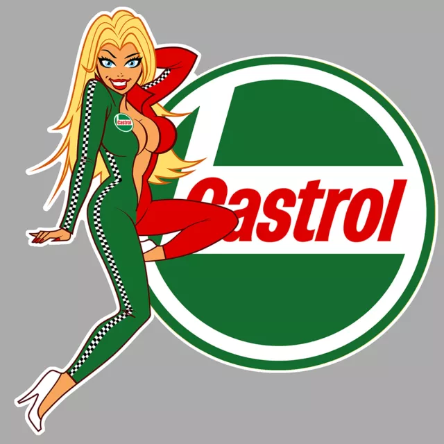 CASTROL right Pin up droite Sticker  vinyle laminé