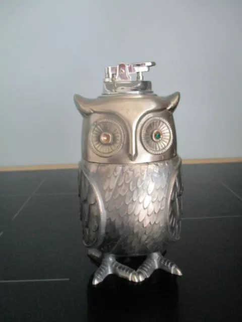 Hibou Briquet Range Cigarettes En Regule Ancien Vintage