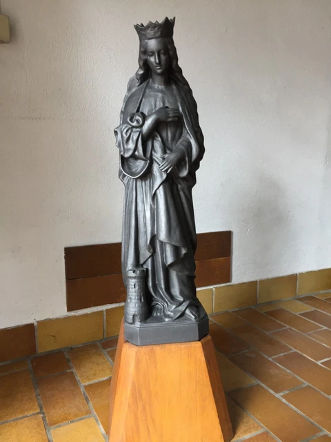 Hlg.Barbara Skulptur aus Gusseisen ,anthrazitgrau, erstklassiger Zustand