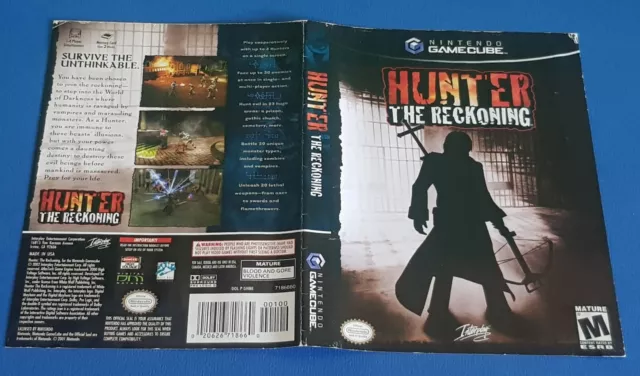 HUNTER the reckoning (Gamecube USA COVER INSERT ONLY) NO GAME or BOX