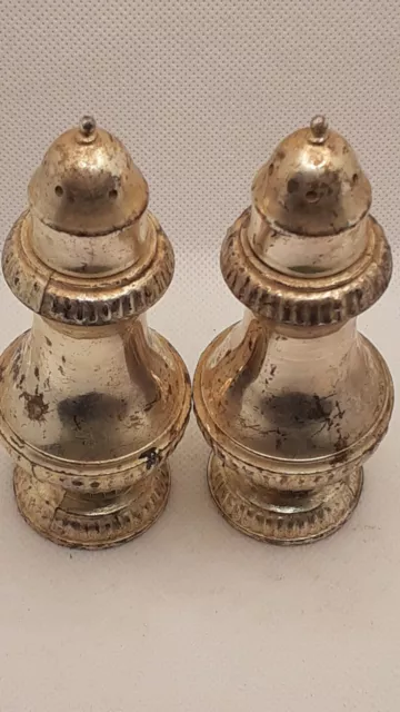 Vintage E.B. Rogers Silver Salt & Pepper Shakers 4 1/2" 2