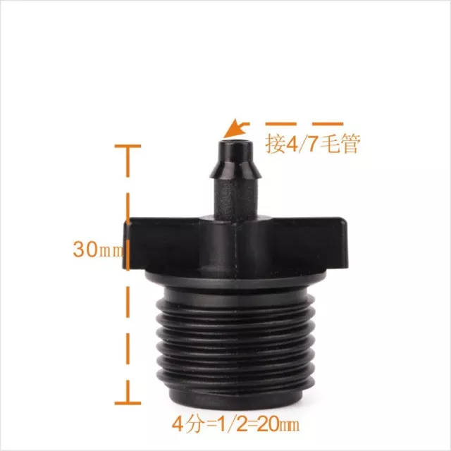 Barb Drip Pipe Connector 1/2" Thread Fitting Garden Irrigation 50pcs